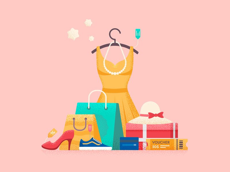 Shopping shopping bag texture shopping mall gift discount sale coupon vector