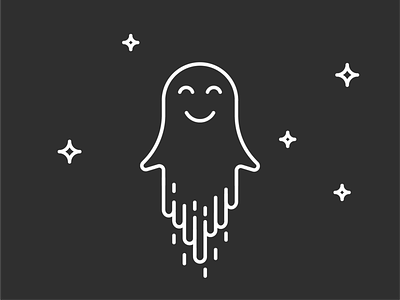 Cute Ghost cute flat ghost halloween lineart night vector weekly warm-up weeklywarmup