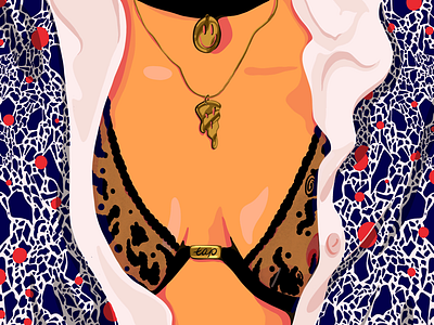 🤗 boobs editorial illustration fashion girl illustration illustrator jewelry josephinerais pattern procreate