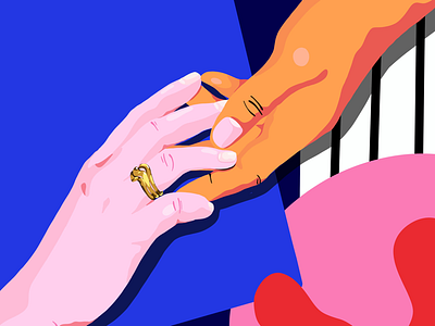 Sometimes you just need a hand colorful drawing editorial illustration hands handshake illustration illustrator jewelry josephinerais modern art pattern pop art procreate ring