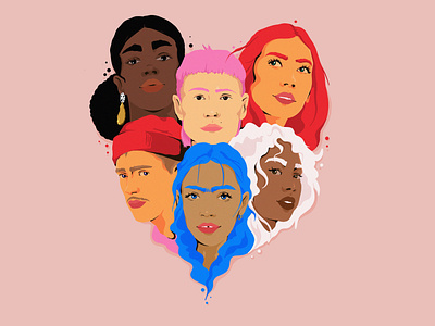 we're all the same and yet so different art behance diversity dribbble editorial art editorial illustration humanity illustration illustrator josephinerais love modern art procreate