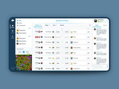 MidBet - eSports betting bet bets betting bookmaker bookmakers dashboad dashboard app dashboard design dashboard ui design esport esports interface sport ui ux