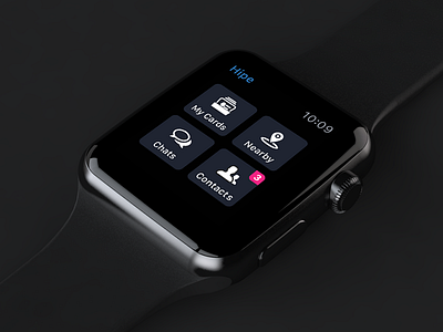 Hipe. Apple watch black design interface ios prototype ui ux watch