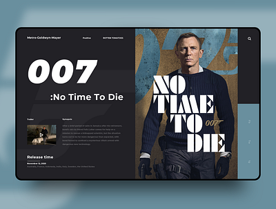 007：NO TIME TO DIE banner design typography web