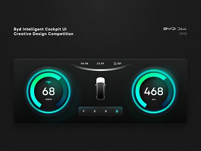 Car dashboard design UI - Byd Design Competition