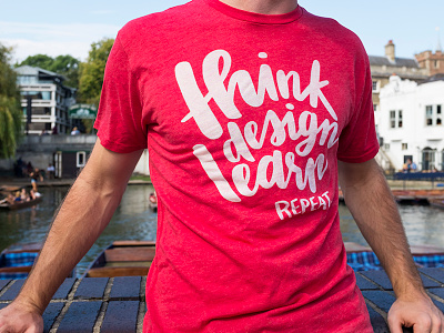 Think Design Learn Tees conference hand lettering tshirt typography