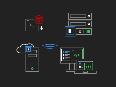 Clone Icons computer database getting started icons illustration install server