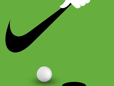 creative thinking- nike logo advertise concept creative golf. sport icon logo nike