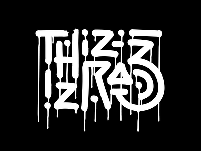 Thiz iz Raz Drip brush calligraphy lettering logo