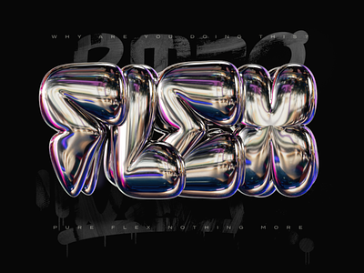 Flex 3d 3d typography bubble type calligraphy lettering logo type type design typography