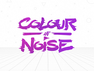 Colour of Noise 80s 90s glitch lettering logo neon purple retro retrofuturism tron type