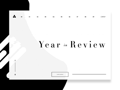 Year in Review interface landing minimal ui ux website