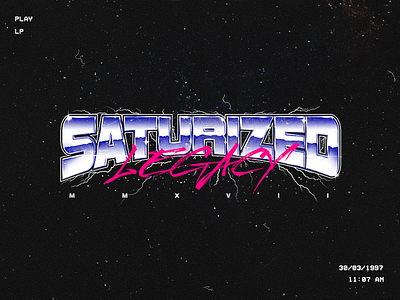 Saturized Legacy 80s 90s glitch logo new retro screen tape vawe vcr vhs