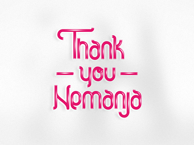 Thank you Nemanja first invite ribbon thanks thankyou typography