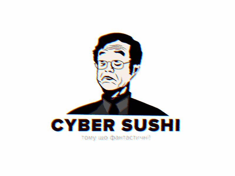 Cyber Sushi bitcoin glitch identity logo satoshi sushi