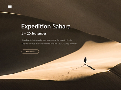 Banner for travel expedition to Sahara banner desert hero banner quote sahara travel typography