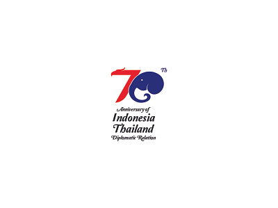 70 th Indonesia - Thailand branding design logo minimal vector