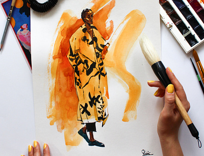 Fashion illustration Issey Miyake art fashion fashion art fashion illustration fashion illustrator pencil water color