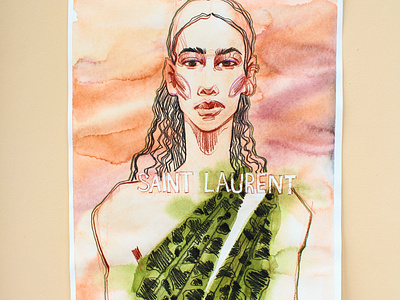 Saint Laurent fashion illustration