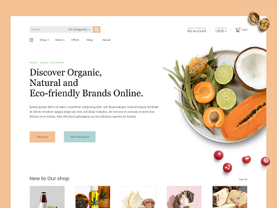 Organic website landing page UI design