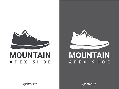 Mountain Shoe antor12r branding creative design flat illustration logo minimal