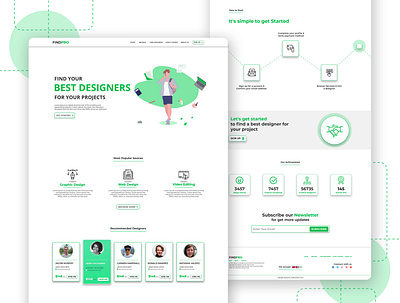 Freelancing Website Landing Page UI Design creative digital agency graphic design ui ux ui design web design web template web ui ux