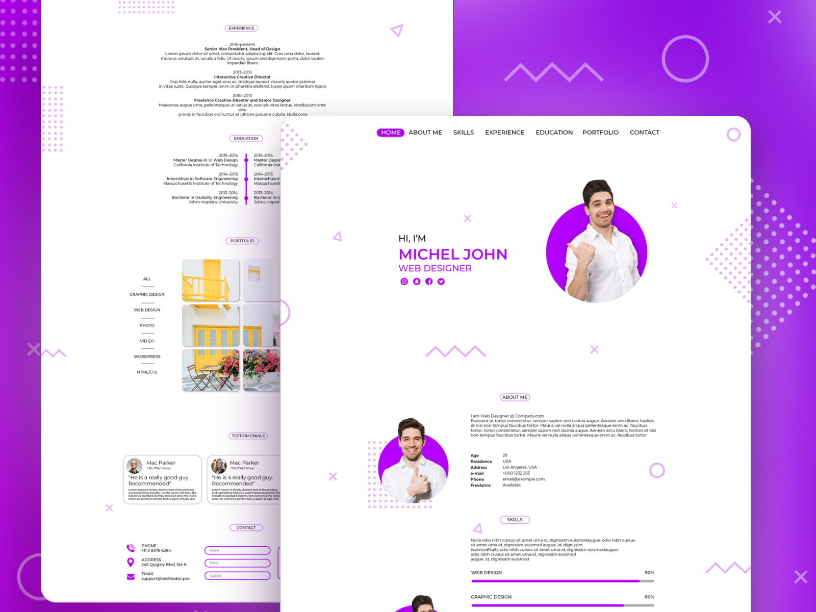 Personal website landing page UI design by Md. Ashikuzzaman Antor on ...