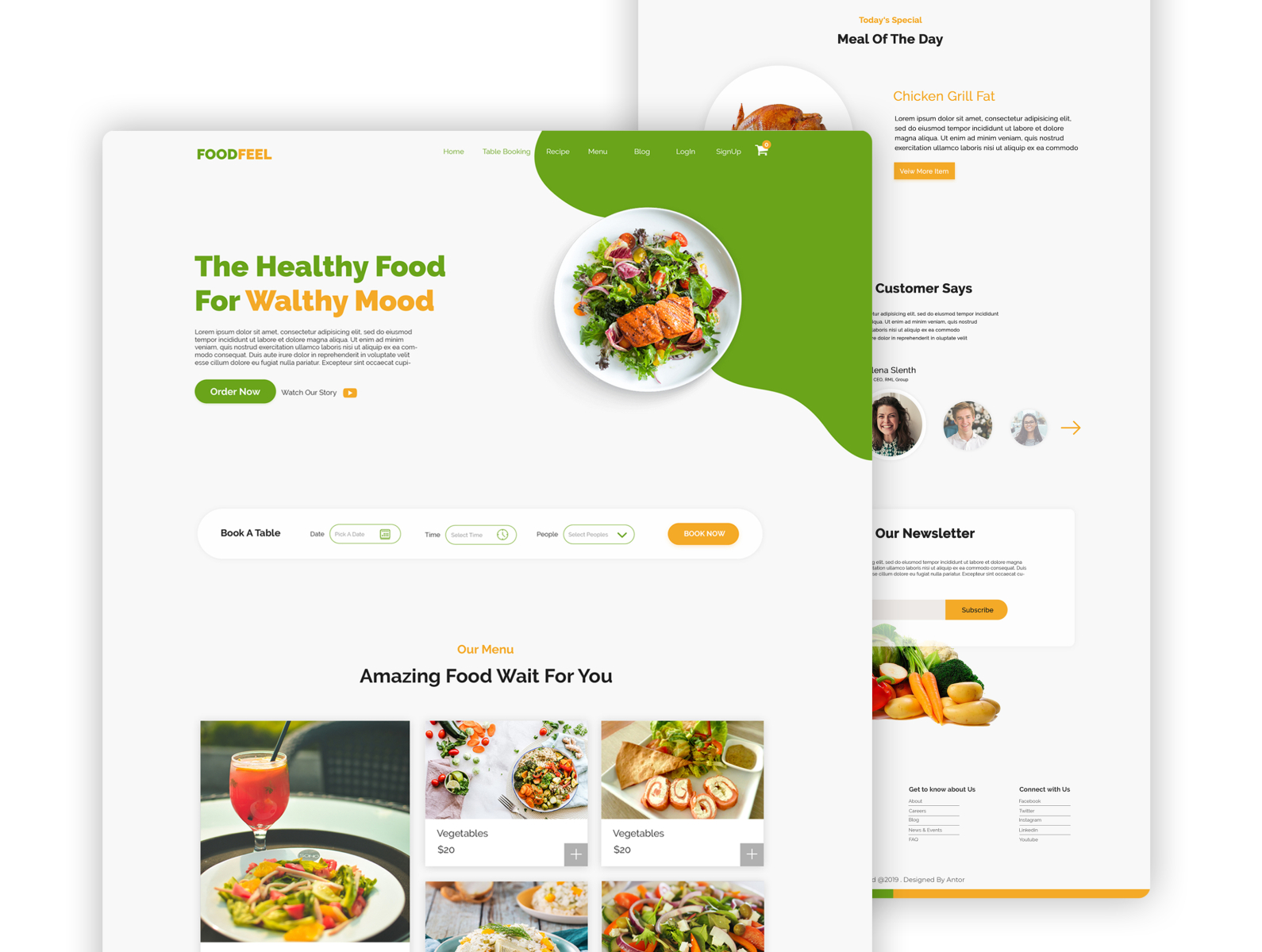 Restaurant/Food Website Landing Page UI Design by Md. Ashikuzzaman