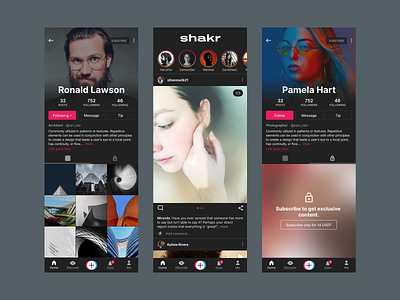 Shakr App app design social ui ux