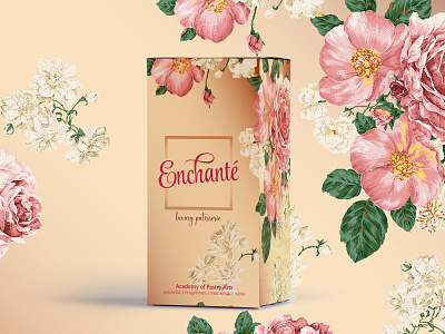 Enchante Box Square Copy branding floral art packaging design packaging mockup typography