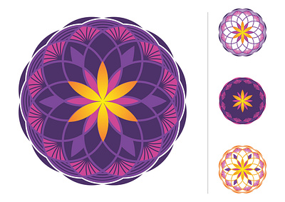 Mandala analogous chakra circle color form gradient icon iconography logo mandala