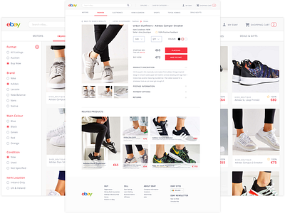 eBay Website Redesign clean design ebay filter minimal product search shopping ui ux website white