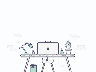 Office Desk Illustration