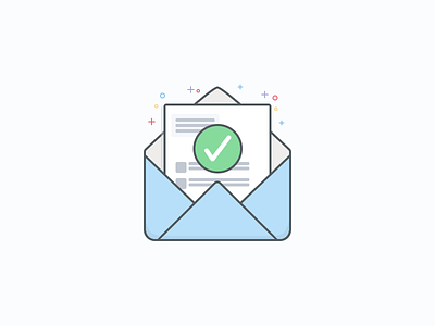 Congratulations Icon application check confetti envelope icon illustration submit
