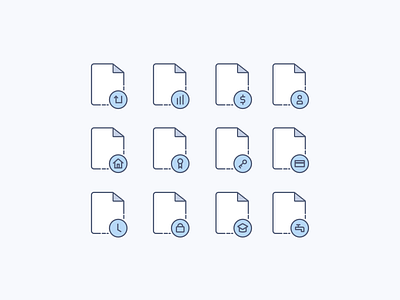 Financial Document Icons document finance graph icon illustration set