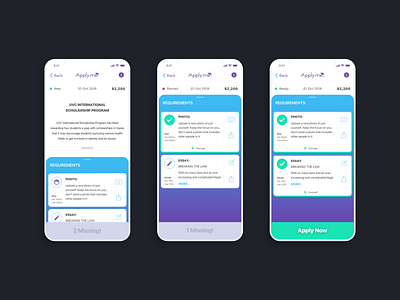 Apply Me - US Higher Education Scholarship Mobile app applyme branding education mobile app mobile apps scholarship ui ux design