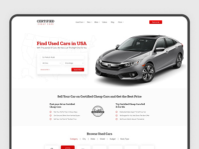 Certified Cheap Cars branding car landing page car web design design landing page ui design uiux design website design