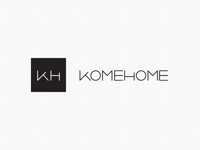 KOMEHOME Logo branding clean elegant home logo mark text thin