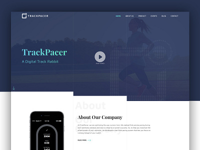 TrackPacer – A Digital Track Rabbit Website Design digital fitness health landing pace pacing system running theme track ui user interface ux website