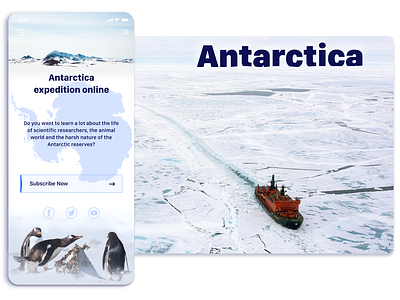 Daily UI Challenge #26 Subscribe antarctica app challenge cta button dailyui design expedition figma form ios mobile rasearch social speedyg0nzalesart subscribe ui user experience user interface web website