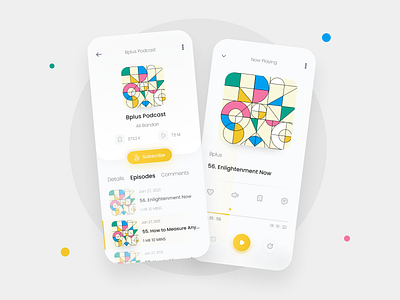 Podcast Player Application app application clean design mobile mobile ui pattern podcast podcast app ui ui design uidesign uiux