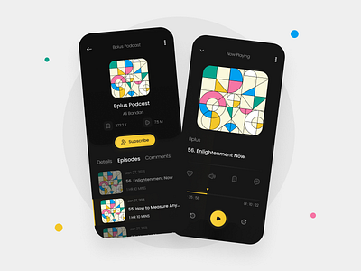 Podcast Player Application - Dark mode app application clean dark dark mode design mobile podcast podcast palyer ui ui design uidesign uiux