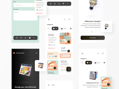Keep my Note - App UI Kit animation app application clean design gumroad illustration kit mobile modern motion graphics note noteapp popular trend ui uidesign uikit uiux ux