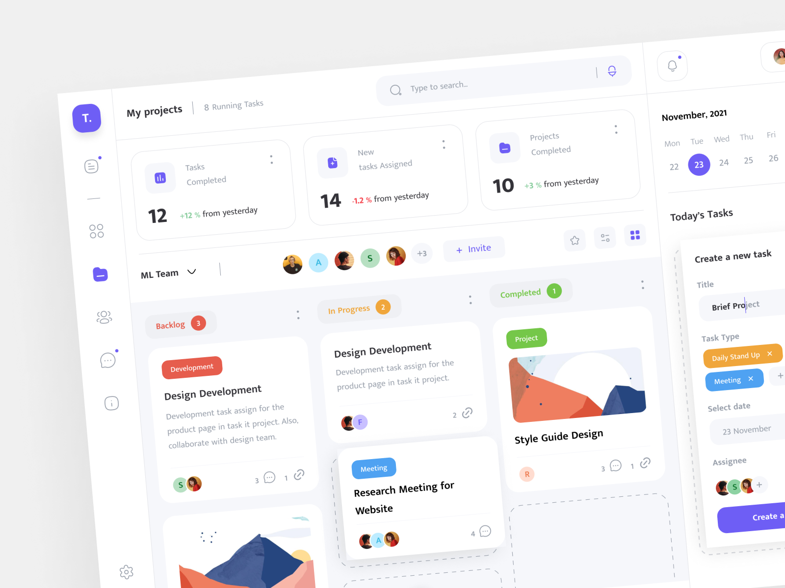 Task Management Dashboard 📋📝 by Fatemeh Golivari on Dribbble