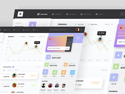 Banking Dashboard | 💰 3d app application banking card chart clean dark dashboard design graphic design investment light palette transaction ui uidesign uiux ux website