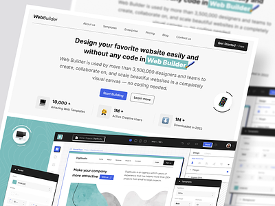 WebBuilder Website 🖥 application clean design figma minimal mobile product project service trend ui uiux ux web design website