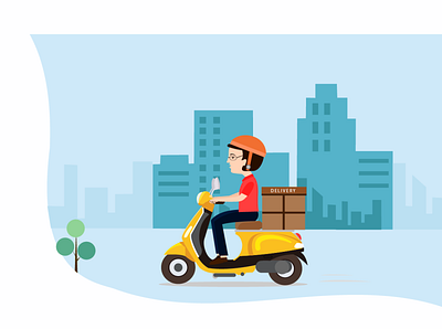 Illustration- Delivery Boy adobe adobe illustrator design flat icon illustration illustrator logo ui ux vector