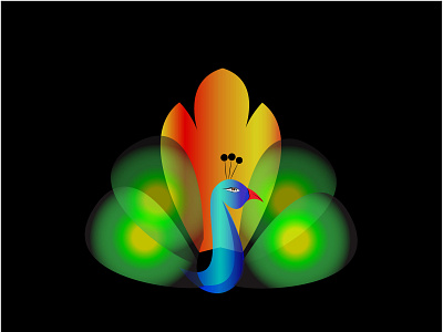 Peacock app design flat illustration logo ui ux vector website