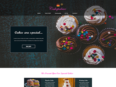 Cakepalace Webpage template animation branding design handworkillustrationgraphics lettering logo minimal mobile typography ui ux vector website