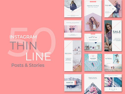 Instagram Posts&Stories - Thin Line